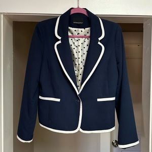Cynthia Rowley navy blue and white blazer